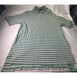 Polo Ralph Lauren Green Striped‎ Golf Polo Shirt Classic Fit Pony Mens 2XLT Tall